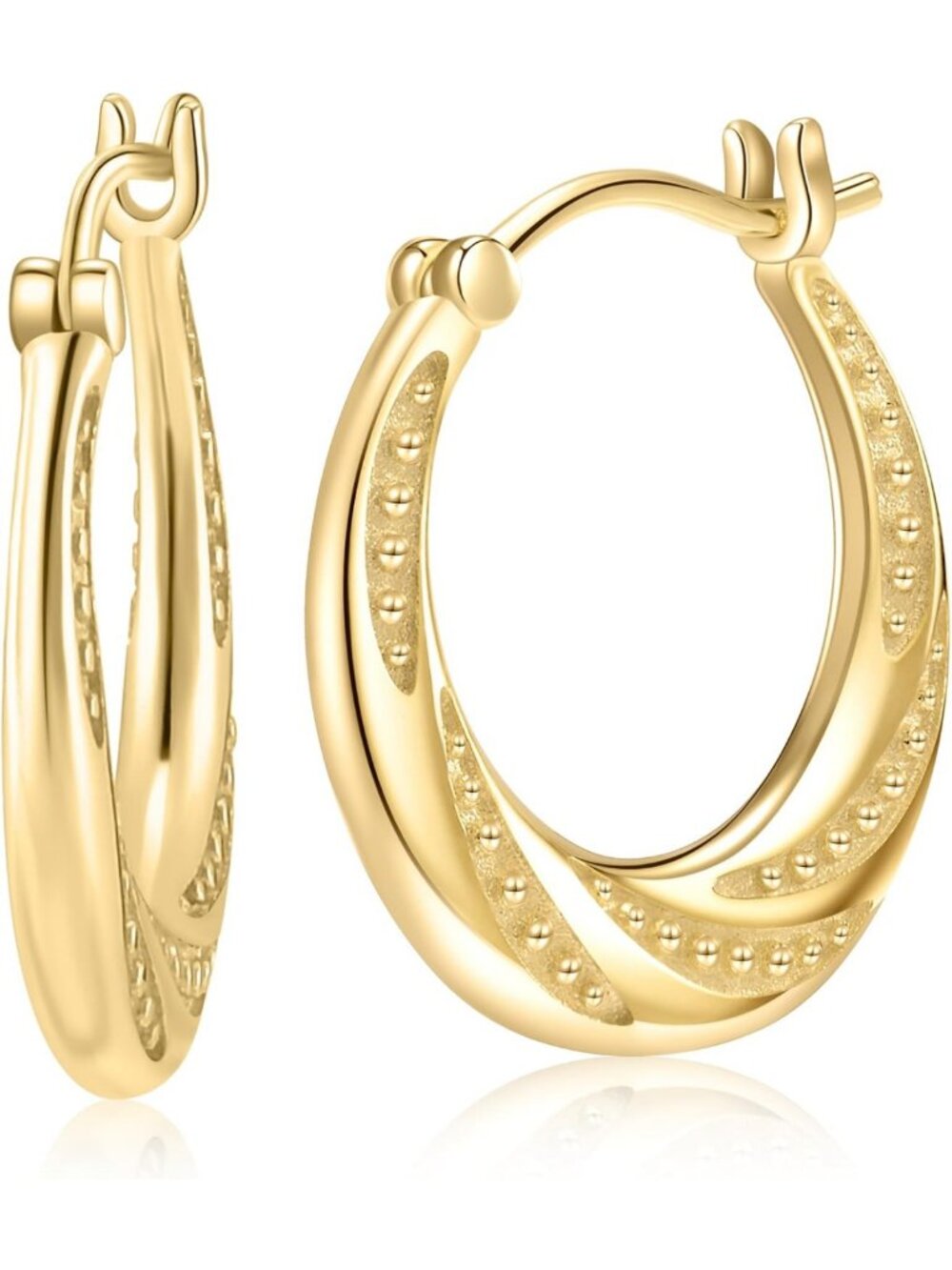 Thick 14K Gold Hoop Earrings for Women | Elegant Fashion Jewelry Accessory